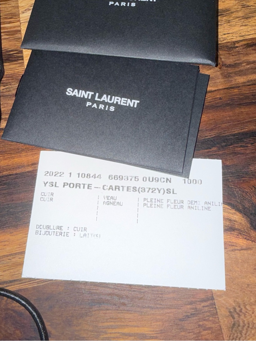 Saint Laurent Black leather slide out card holder 100% authentic - Picture 2 of 9